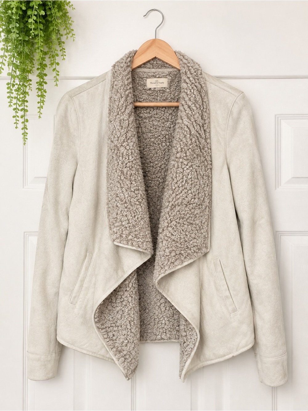 Thread & Supply Cream Draped Sherpa Jacket